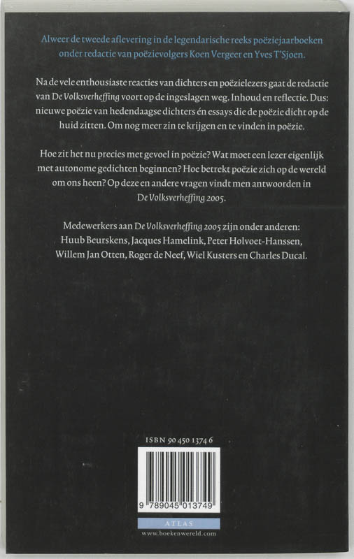 De Volksverheffing, Jaarboek Voor Poëzie achterkant