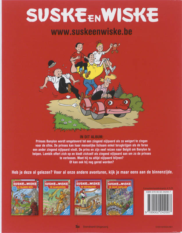 Het zingende nijlpaard / Suske en Wiske / 131 achterkant