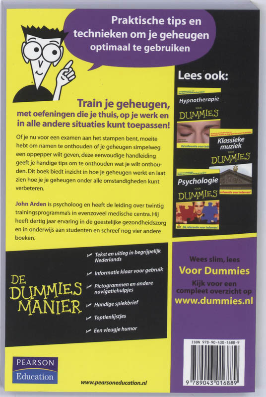 Je geheugen trainen voor dummies / Voor Dummies achterkant