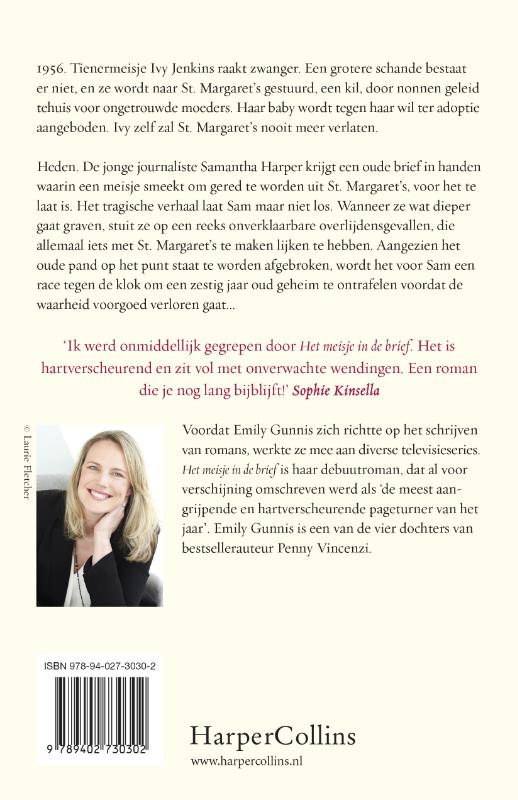 Het meisje in de brief achterkant