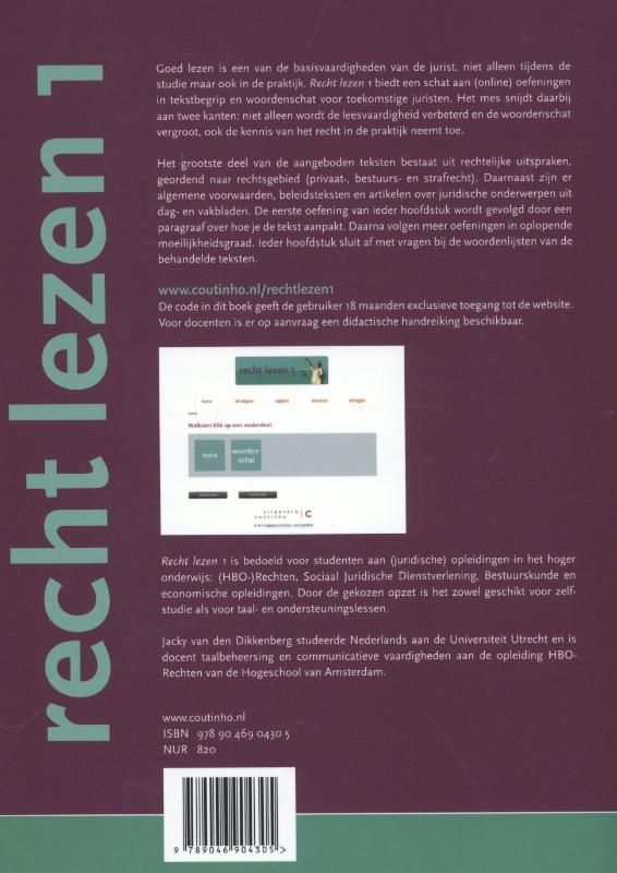 Recht lezen 1 achterkant