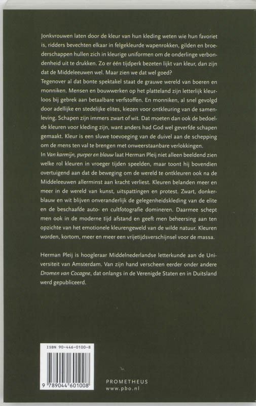 Van Karmijn Purper En Blauw achterkant