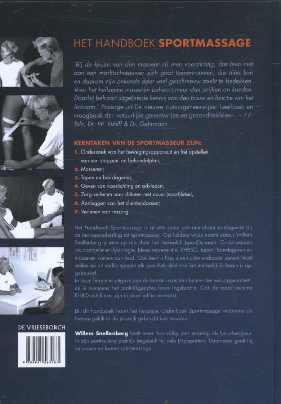 Handboek sportmassage basisboek achterkant