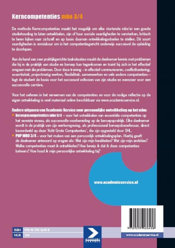 Kerncompetenties MBO niveau 3/4 achterkant