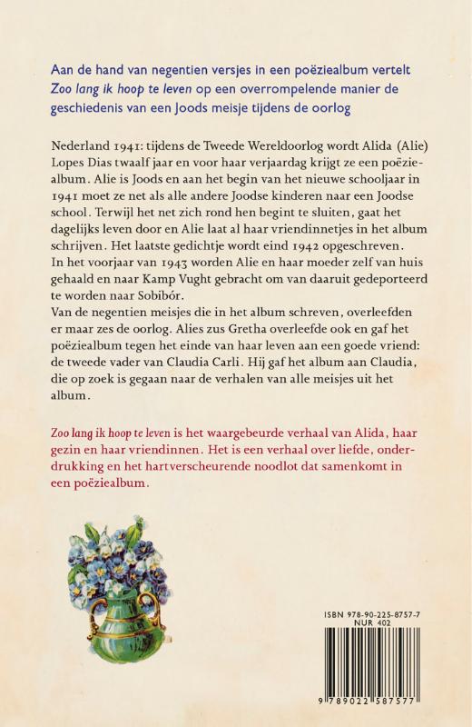 Zoo lang ik hoop te leven achterkant