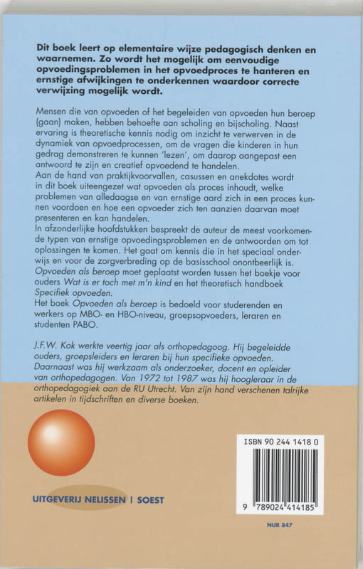 Opvoeden Als Beroep achterkant