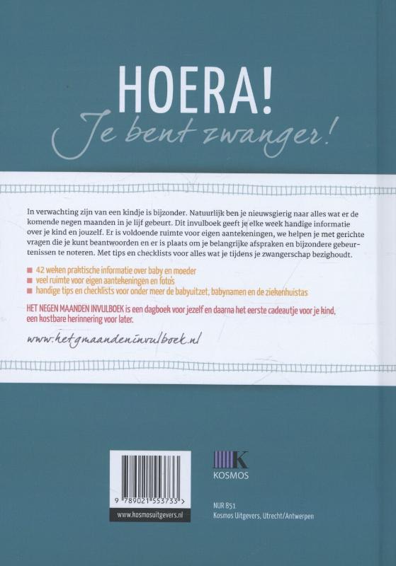 Het negen maanden invulboek achterkant