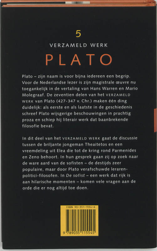 De sofist / Verzameld werk / V achterkant