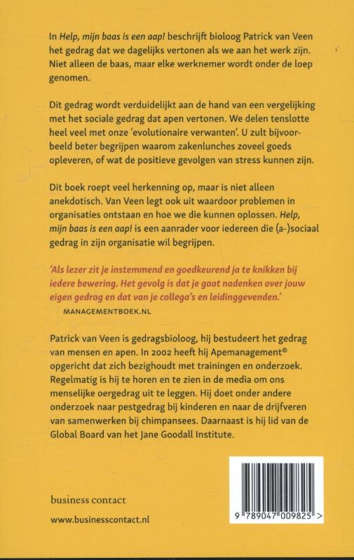 Help mijn baas is een aap! achterkant