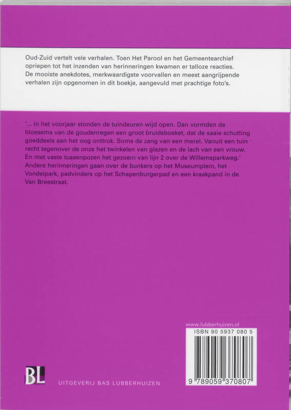 Oud-Zuid / Bibliotheek van Amsterdamse herinneringen / 5 achterkant