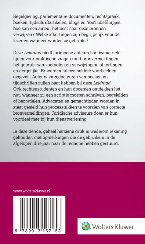 Leidraad voor juridische auteurs achterkant