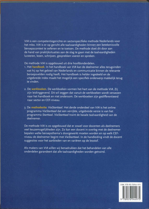 VIA / B2 Zorg & Welzijn / deel Werkboek achterkant