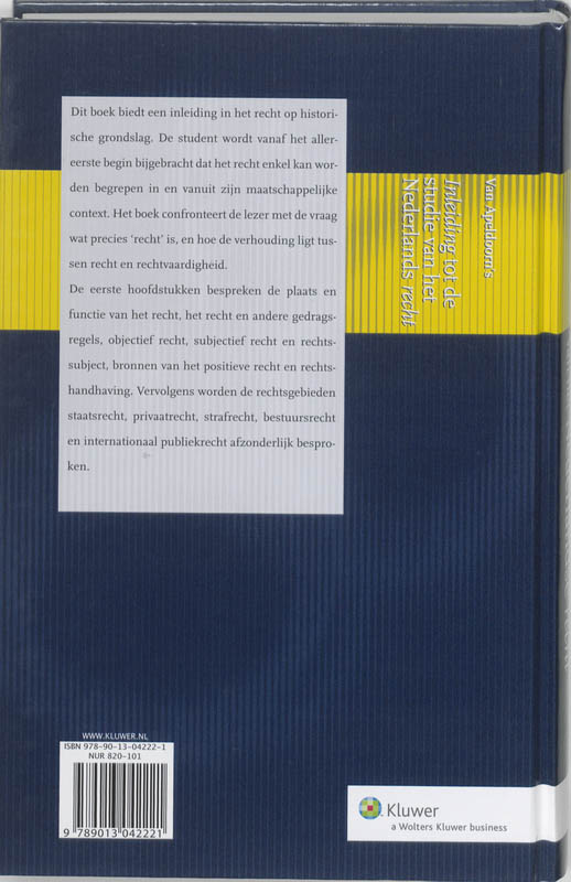 Van Apeldoorn's Inleiding tot de studie van het Nederlandse recht achterkant