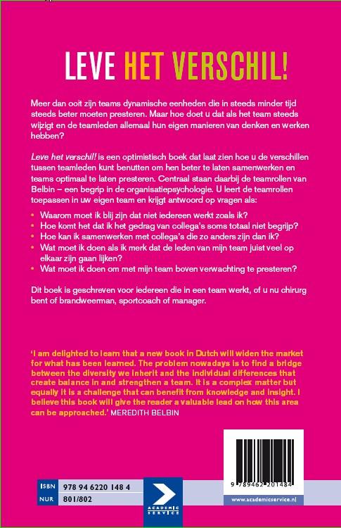 Leve het verschil! achterkant