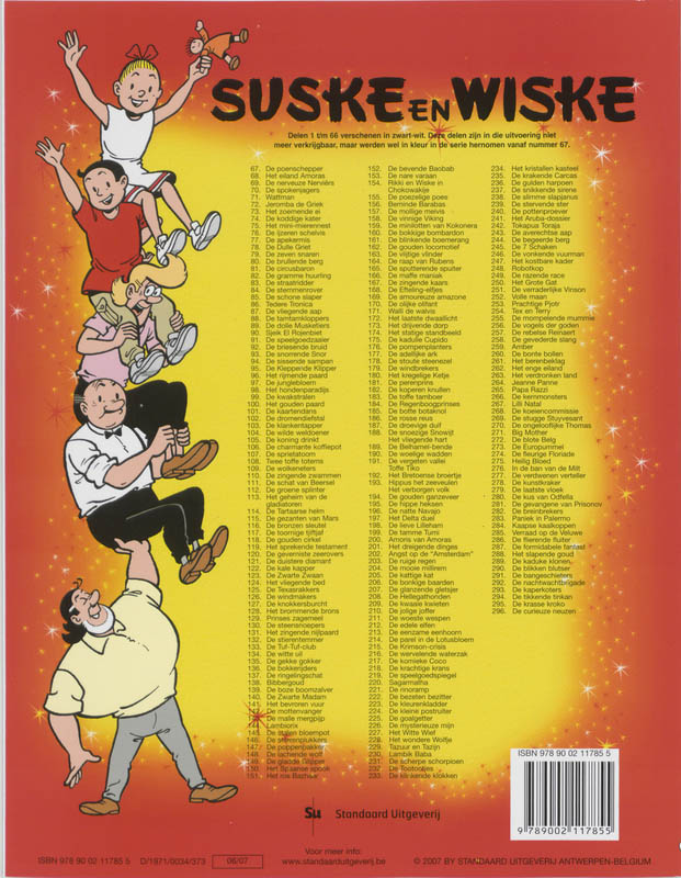 De vliegende aap / Suske en Wiske / 87 achterkant