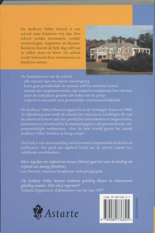 De Vrijheid Van De Sudbury Valley School / Druk 1 achterkant