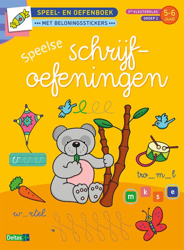 Speel- en oefenboek met beloningsstickersn Speelse Schrijfoefeningen 5-6 jaar