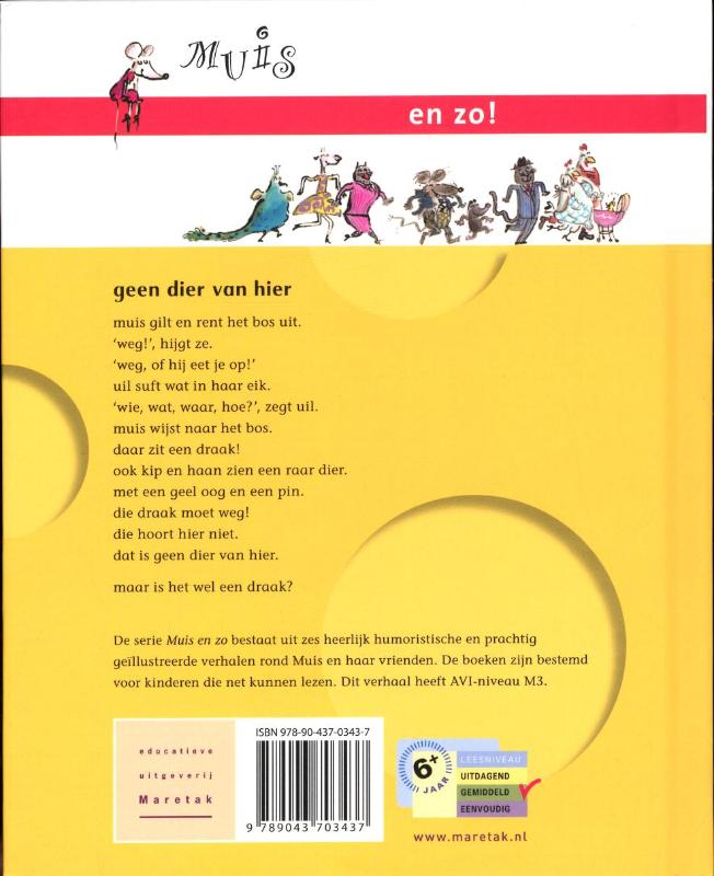Muis en zo - Geen dier van hier achterkant