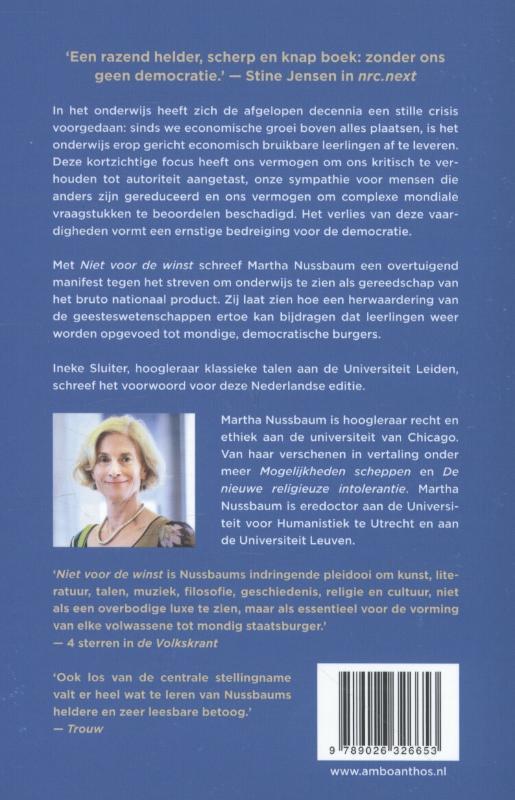 Niet voor de winst achterkant