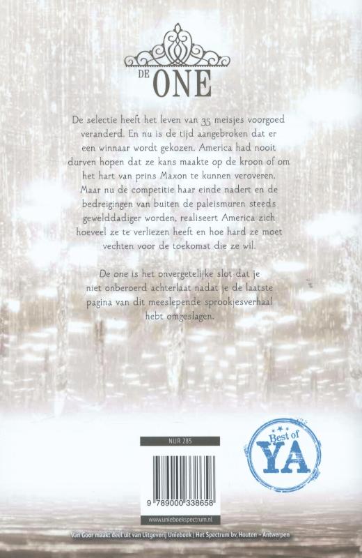 De one / Selection trilogie / 3 achterkant