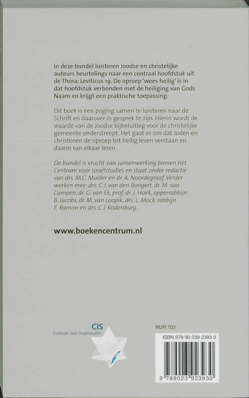 Wees Heilig achterkant