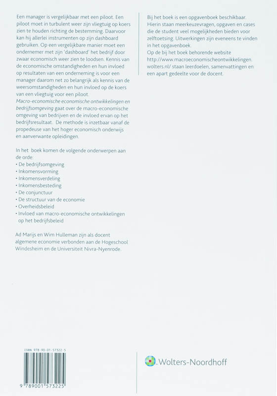 Macro-economische ontwikkelingen en bedrijfsomgeving - hoofdboek achterkant