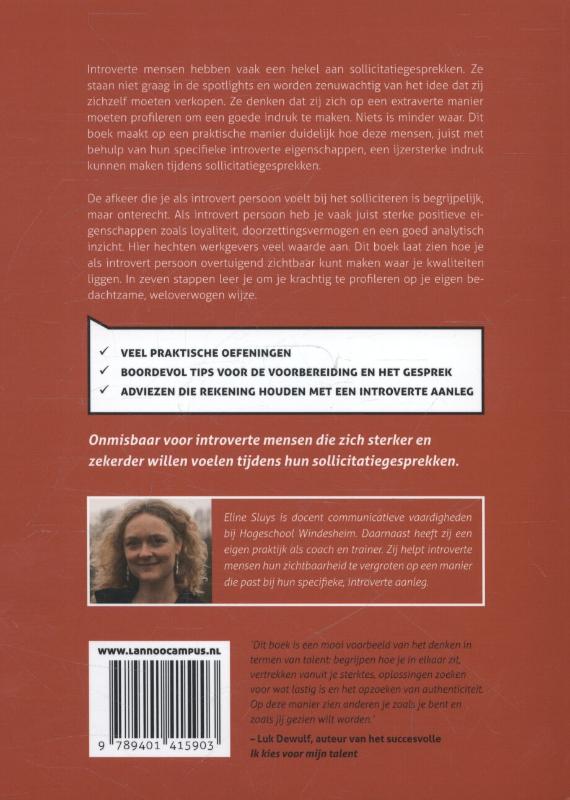 Succesvol solliciteren voor introverte mensen achterkant