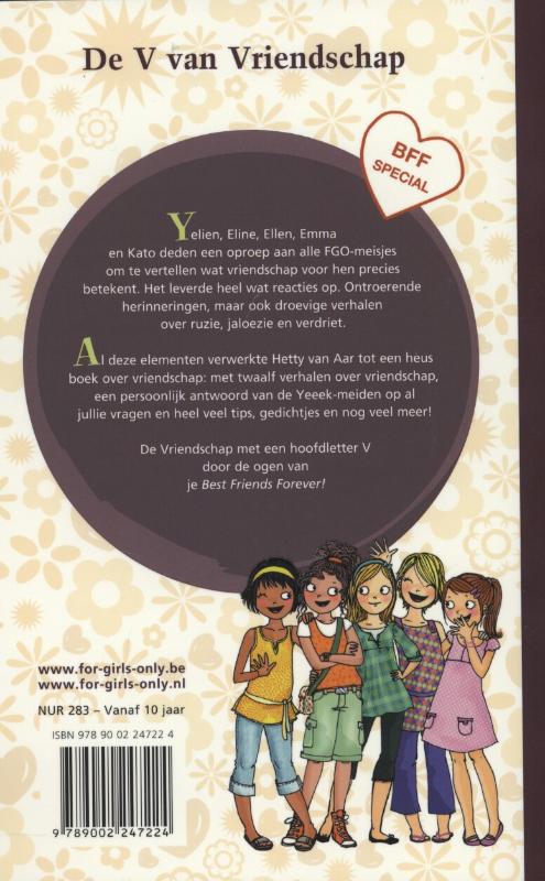De V van Vriendschap / For Girls Only! achterkant