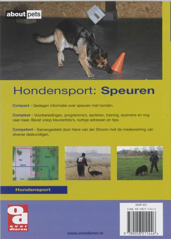 Hondensport / Speuren / Over Dieren achterkant