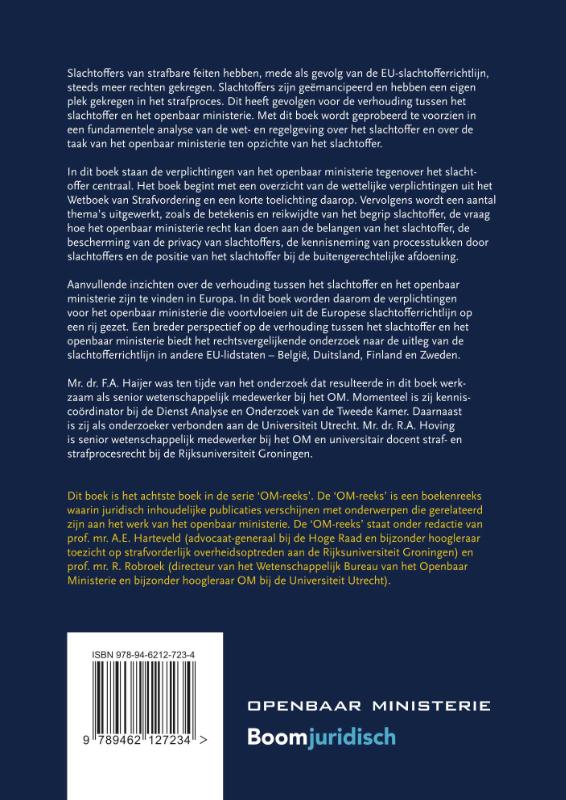 De verhouding tussen het slachtoffer en het openbaar ministerie / OM-reeks / 8 achterkant