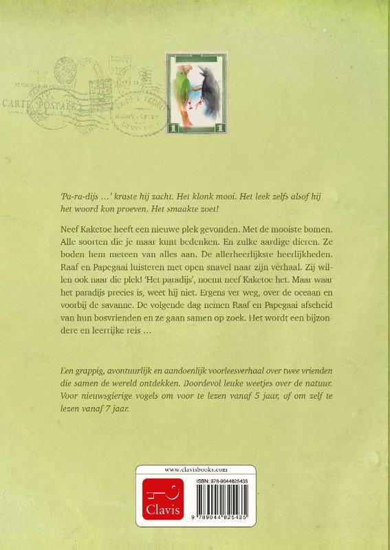 De reis van Raaf en Papegaai / Raaf en Papegaai achterkant