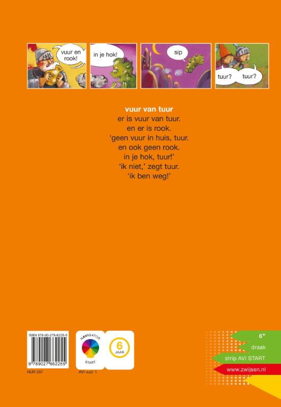 vuur van tuur / Strip voor beginnende lezer achterkant