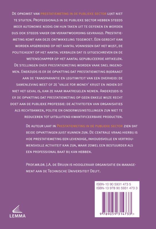 Prestatiemeting in de publieke sector achterkant