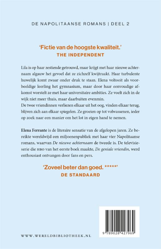 De nieuwe achternaam / De Napolitaanse romans / 2 achterkant