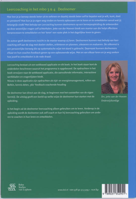 Leercoaching In Het Mbo 3 & 4 Deelnemer achterkant