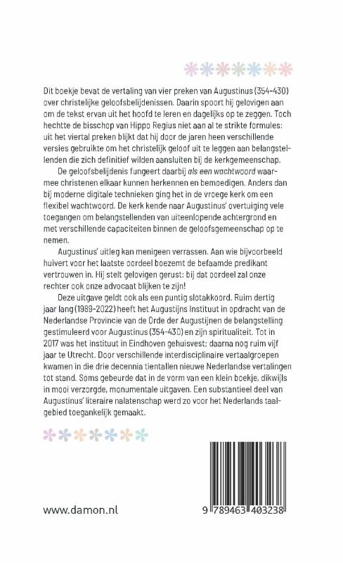 Als een wachtwoord / Augustinus uitgaven achterkant