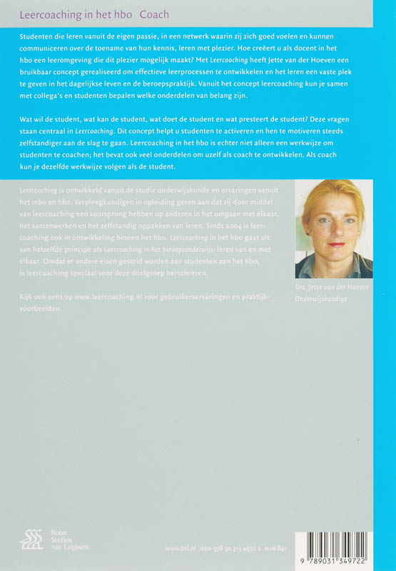 Leercoaching in het HBO / Coach / Docentenreeks achterkant