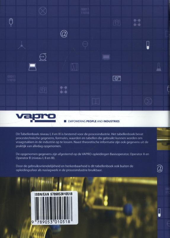 Tabellenboek niveau I, II en III achterkant