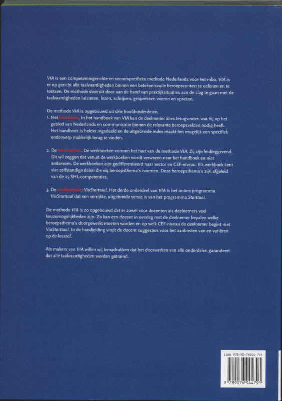 VIA / B 1 Detailhandel / deel Werkboek achterkant