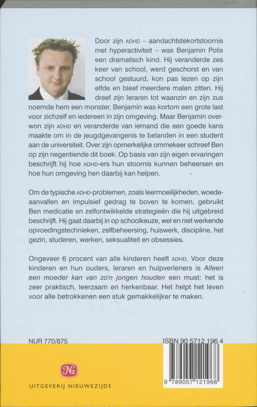 Alleen Een Moeder Kan Van Zon Jongen Hou achterkant