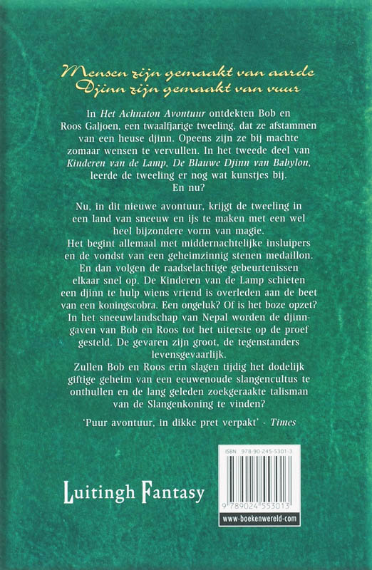 De Slangenkoning Van Kathmandu achterkant