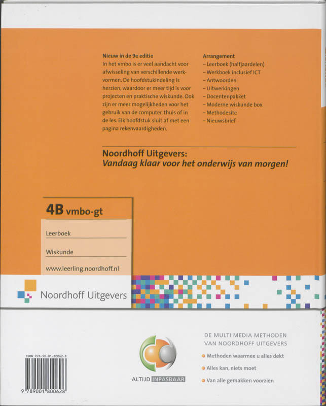 Moderne wiskunde  Vmbo-gt deel 4b achterkant