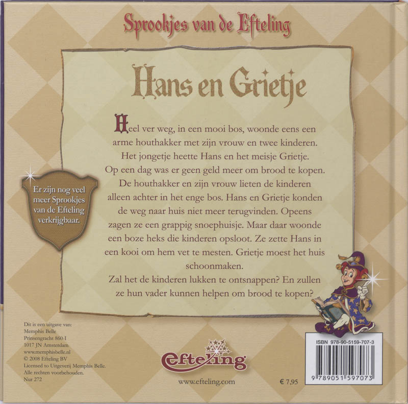 Sprookjes Van De Efteling Hans En Grietje achterkant