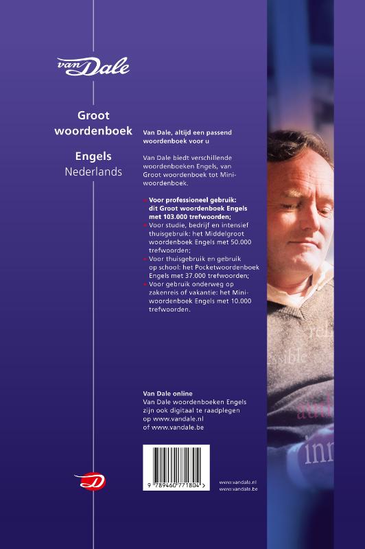 Van Dale groot woordenboek Engels-Nederlands / Van Dale groot woordenboek achterkant