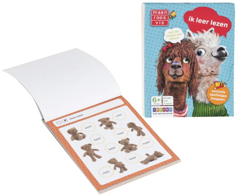 Maan roos vis  -   Ik leer lezen achterkant