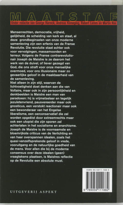 De Satanische Revolutie / Maatstaf achterkant