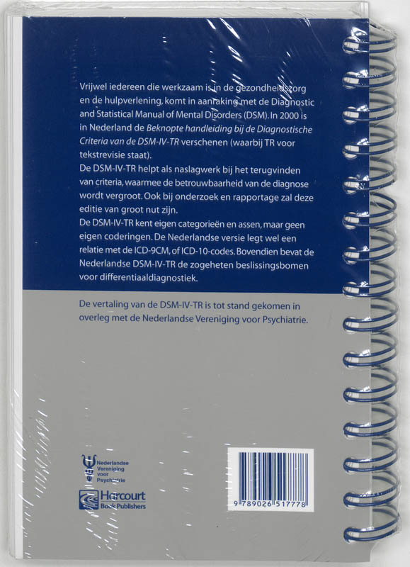 Beknopte Handl Disagnostische Criteriavan Dsm Iv Tr achterkant