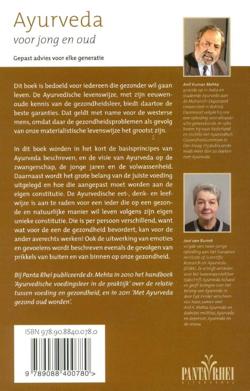 Ayurveda voor jong en oud achterkant