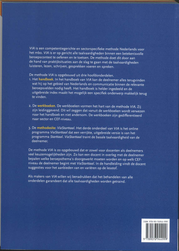 VIA / B2 Economie / deel Werkboek achterkant