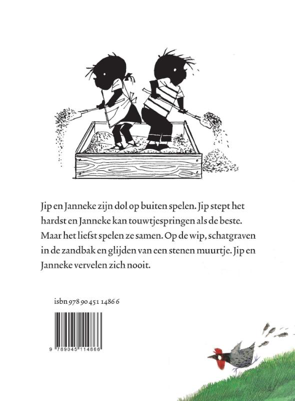 Jip en Janneke spelen buiten achterkant
